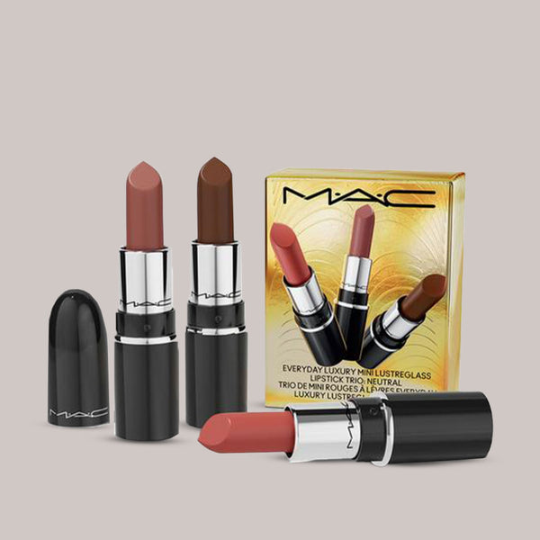 MAC Everyday Luxury Mini Lustreglass Lipstick Trio, Neutral, 3 Piece Set